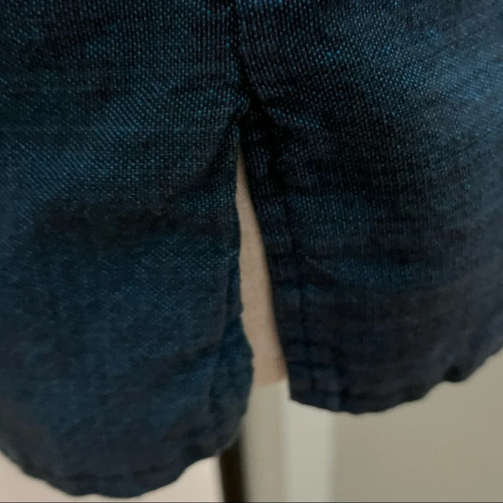 Vintage Embroidered Made in Mexico  Dark Blue Heavy Linen Top - Picture 10 of 16